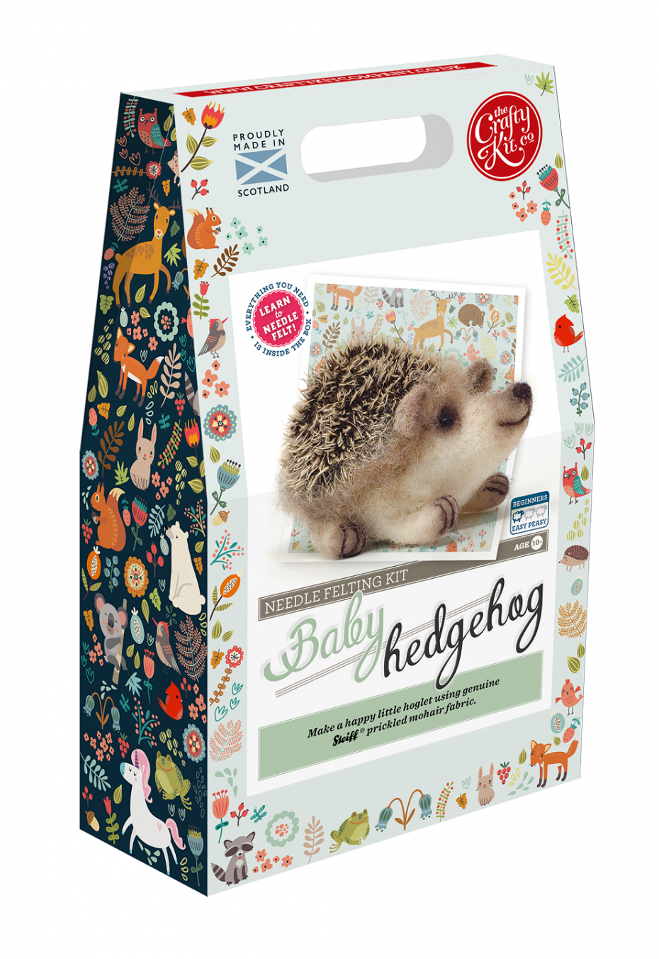 The Crafty Kit Company's Baby Hedgehog Needle Felting Kit - boxed product